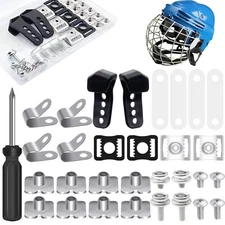 Football Helmet Repair Kit,Hockey Helmet Replacement Parts, Visor J Clips Rubber