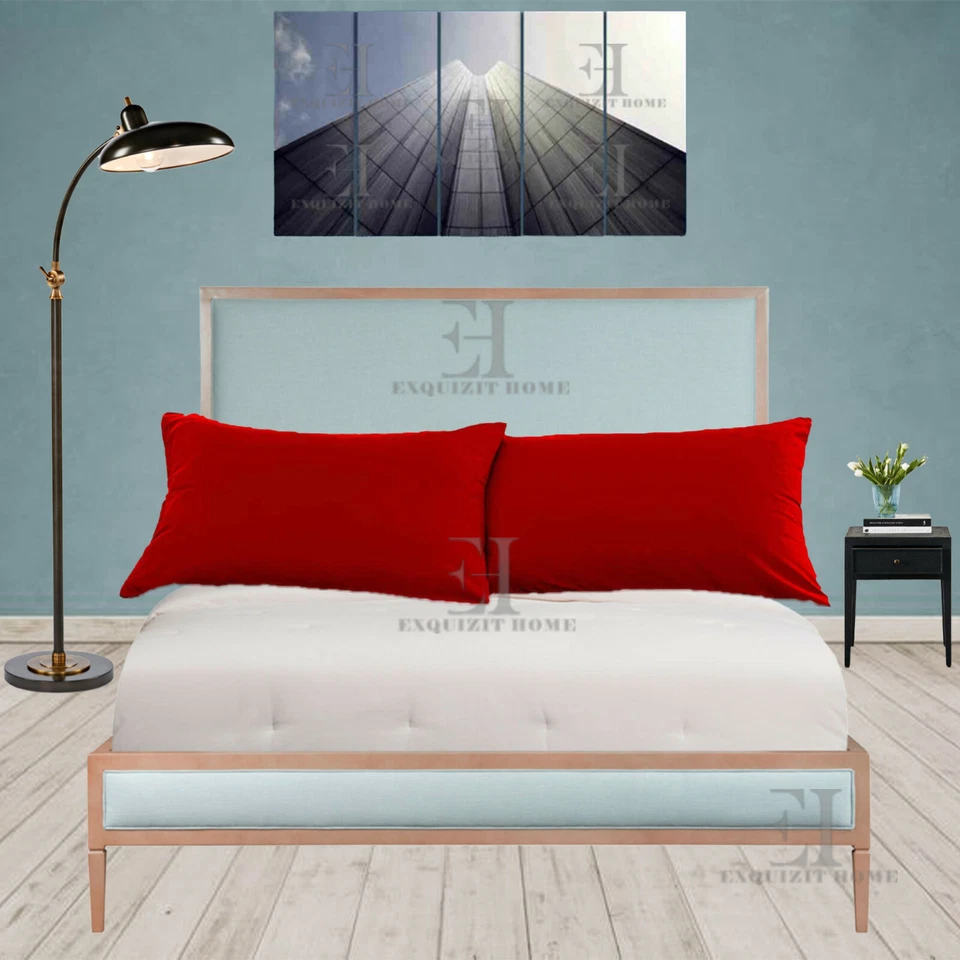 EXQUIZIT HOME Flannelette Pillowcase 100% Brushed Cotton Thermal Soft Pillowcase Pair - Red