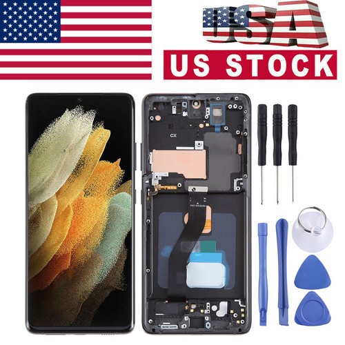 LCD Display for Samsung Galaxy S21 Ultra Touch Screen Digitizer +Frame AUK US
