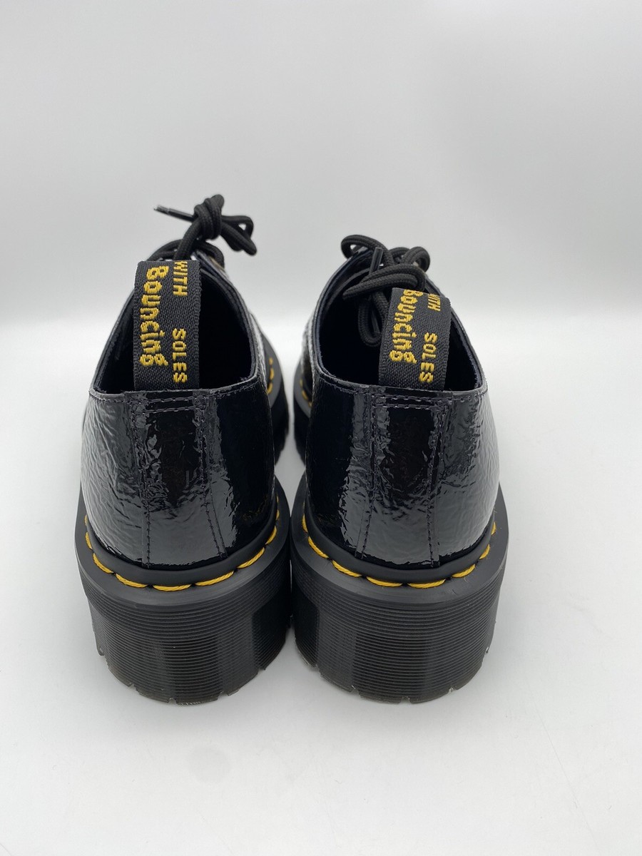 Dr Martens Women's 1461 Quad TC Black Textured Patent Leather