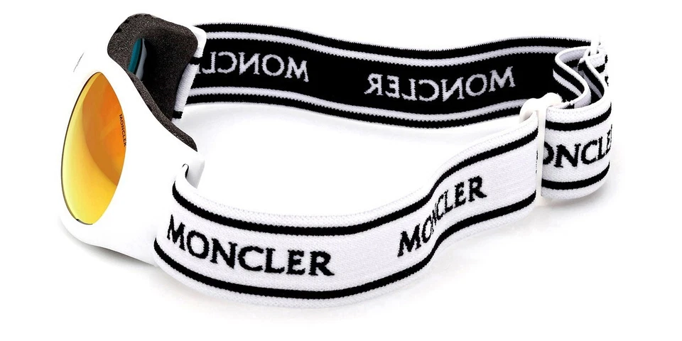Moncler ML0051 21U Blanco Espejo Gafas de Esquí Marca Redondo Marco Deportivo 55-26 sd* Foto 2 de 3