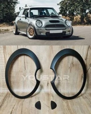 2 X MATTE SATIN BLACK HEAD LIGHTWEIGHT PANELS FOR MINI Cooper S R50 R52 R53