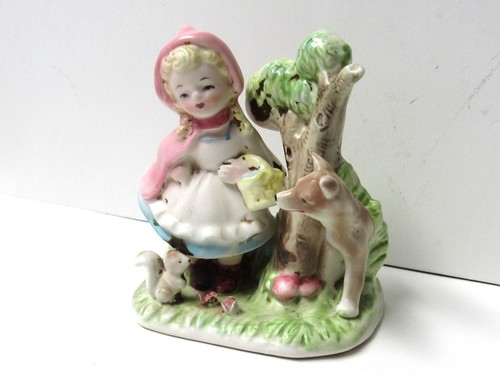 Rotkäppchen Wolf Vintage Keramik Figur gekreuzte Pfeile Marke #S8484 - Bild 3 von 8