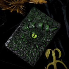 Dragon eye 3D Resin Journal Notebook Scrapbook No Lines Blank GREEN