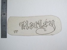 vtg 1960s Tattoo Flash acetate stencil Gothic letters signed HAR2