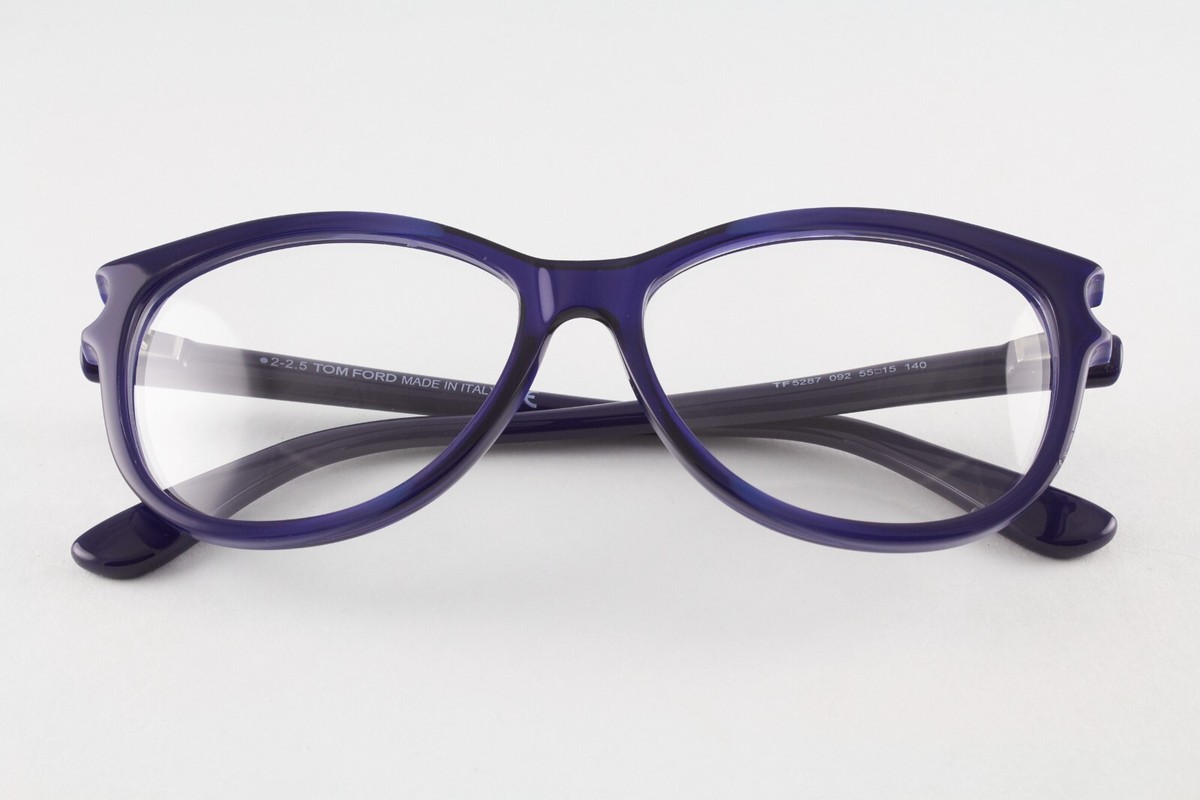 Authentic Tom Ford TF5287 092 55mm Navy Blue Marble Cat Eye 