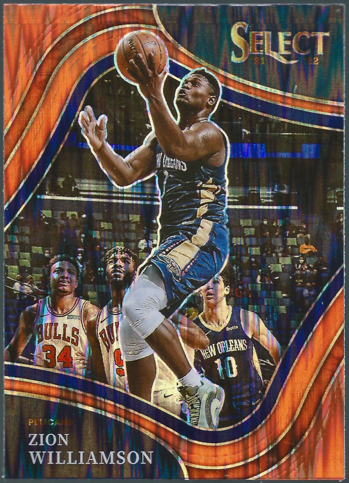 2021-22 Panini Select Orange Flash Prizms Courtside Zion Williamson #295