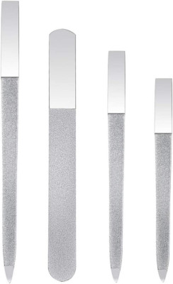 4 Pcs Metal Nail File Diamond Nail Files Stainless Steel Nail File Kit Double Si