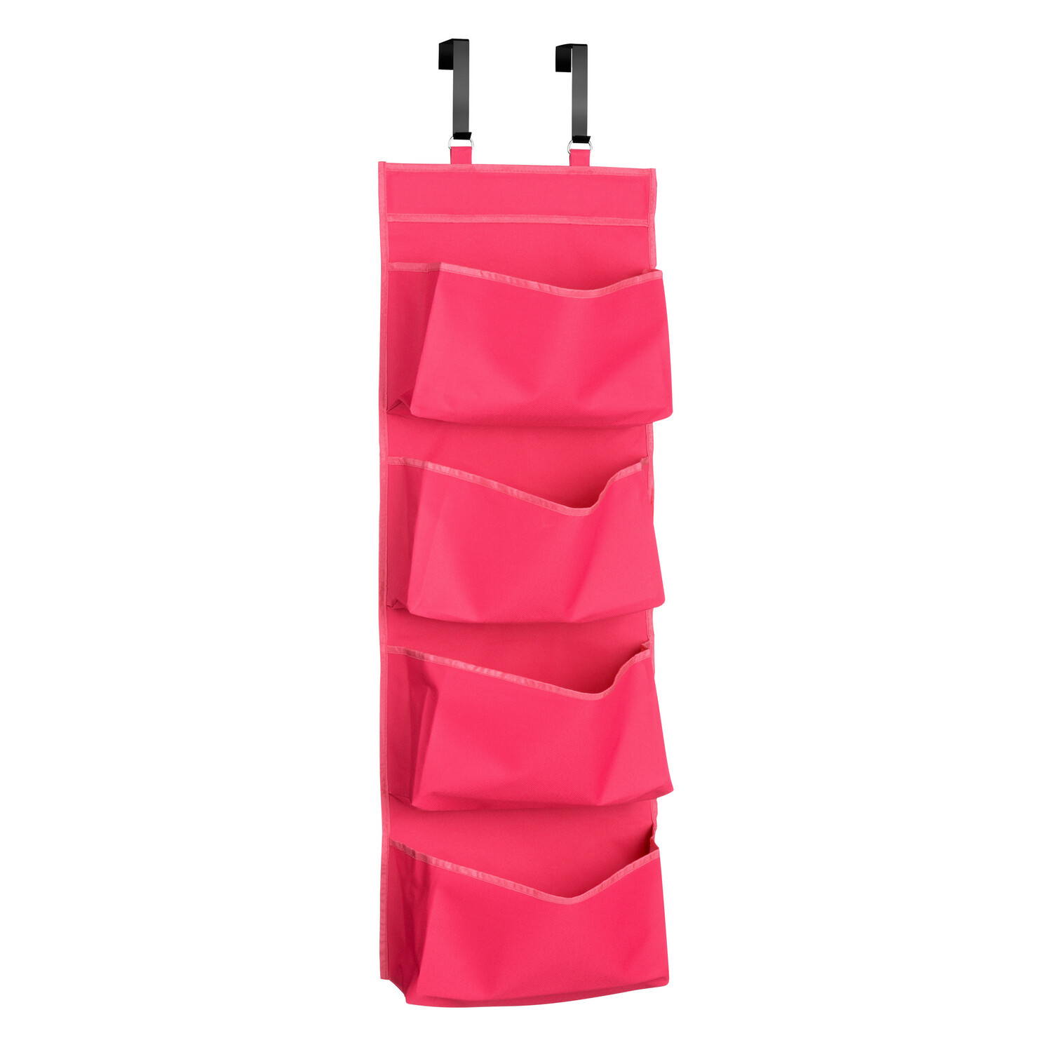 4 Tier Vivid Pink Over Door Hanging Organiser Storage Rack Holder Space Saver