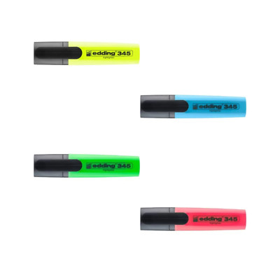 Textmarker EDDING 345, 2-5mm, Gelb, Blau, Grün, Rot, versch. Farben wählbar