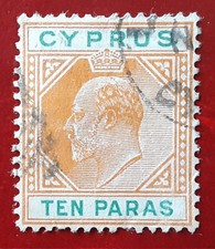 CYPRUS 1906 10Pa Used Edward Mi 47a Yt 45a Orange Yellow VF/XF 6143
