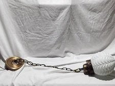 Vintage Mid Century Modern Hanging Ribbon Pendant Light Vanity Hollywood Regency