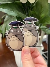 2x My Neighbor Totoro holding a Umbrella Vinyl Decals Stickers