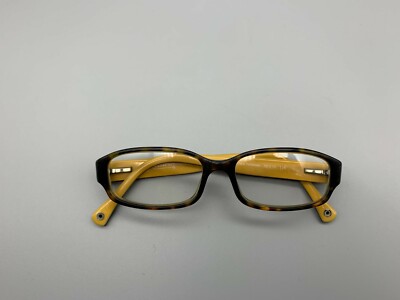 Coach HC6001 Emily 5055 Small Tortoise Yellow Rectangle Eyeglasses 48-15 135 New Coach HC6001 Emily 5055 Small Tortoise Rectangle Eyeglasses  main image 3