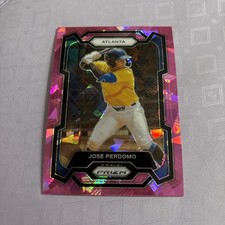 2024 Prizm Baseball Pink Cracked Ice #148 Jose Perdomo Atlanta Braves