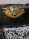 Anchor Hocking Pink Depression Glass Oyster and Pearl 2 Handle Bon Bon Bowl Dish