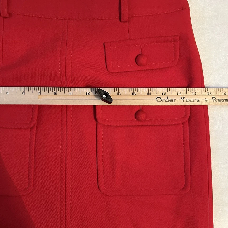 PAUL & JOE Paris Press Sample Red Pocket Pencil Skirt S 28 Wool France OOAK RARE - Image 4 of 4