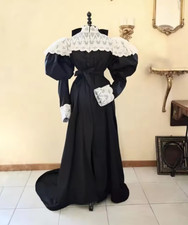 Historical Mourning Dress Gothic Steampunk Walking Costume Victorian Edwardian