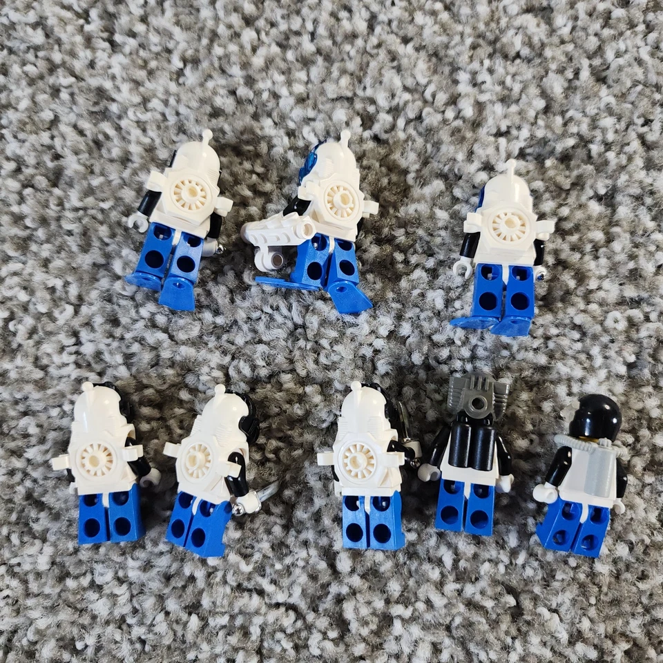 Lote de 8 minifiguras vintage Lego Aquazone de Aquanauts con accesorios AQU001 AQU002 Foto 2 de 4