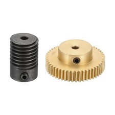Worm Gear Set 0.5 Module 1:50 Reduction Rate(Gear-3mm Bore, Rod 3mm Bore)