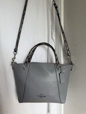 Coach Kasey Satchel Crossbody Gray Leather Exotic Snake Purse Bag Convertible