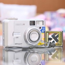 Pentax Optio 230 Silver Compact Digital Camera CCD Tested Working Japan