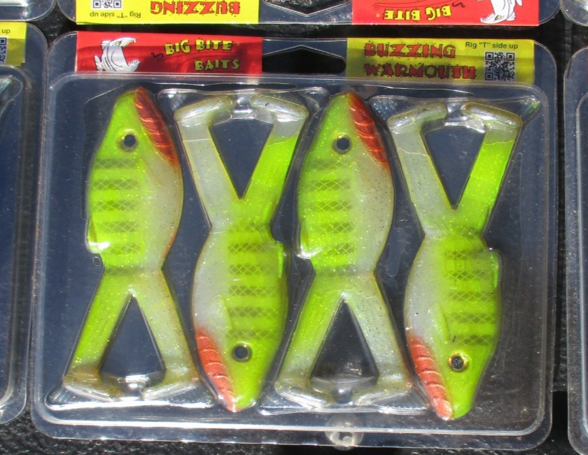 BIG BITE BAITS Buzzing Warmouth Soft Frog Swimbait 4" 4ct - 6 COLOR ASSORTMENT