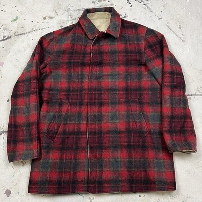 ジャケット・アウター Reversible Plaid Wool TraditionalJacket Vintage 50s 60s Pendleton Plaid Wool Reversible Jacket Coat Men