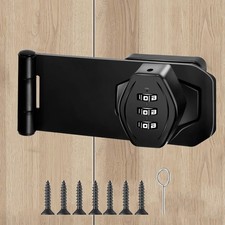 Rotary Hasp Locks 3 Digit Keyless Combination Lock for Cabinet Doors Door Securi