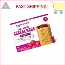 Amazon Grocery, Fruit & Grain Cereal Bars, Raspberry, 1.3 Oz, 8 Ct (Previously H