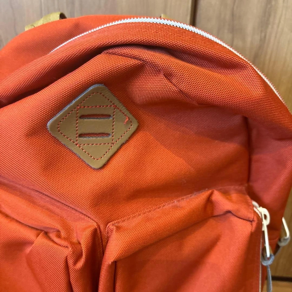 Naranja Nylon Mochila Doble Cremallera Bolso Escolar Bolsa de Viaje Foto 2 de 4