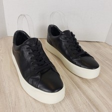 VINCE Benfield Leather Platform Black Sneakers Women  s Shoes Size 7.5M