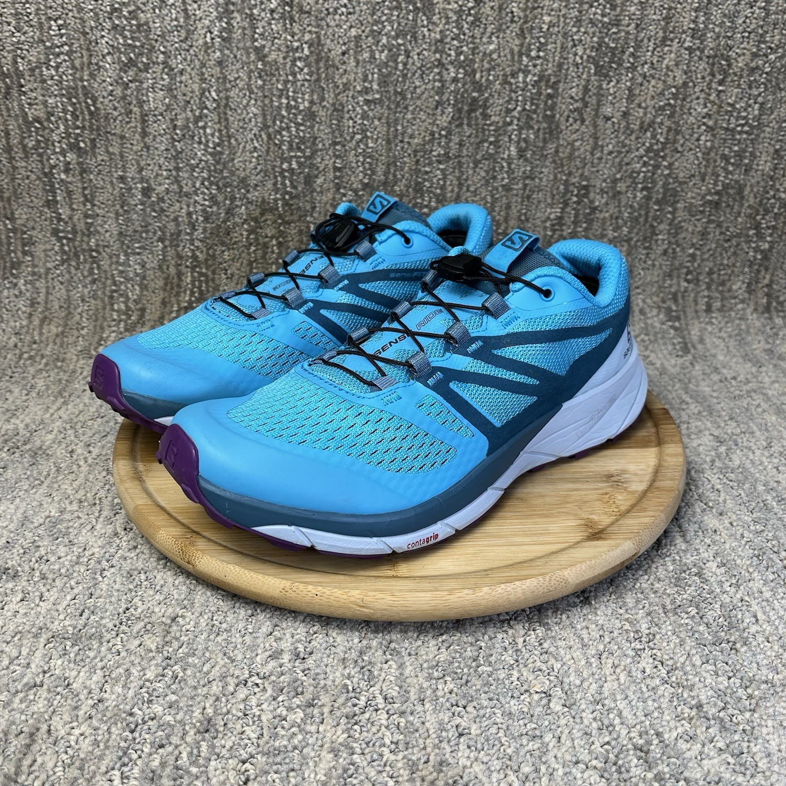 Scarpe da trekking Salomon Sense Ride 2 donna taglia 7 blu grigio trail sneakers 406778