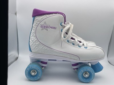Roller Derby Women Quad Roller Skates White/Blue/Purple Size 9