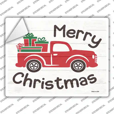 Merry Christmas Hauling Presents Novelty Rectangle Sticker Decal Large