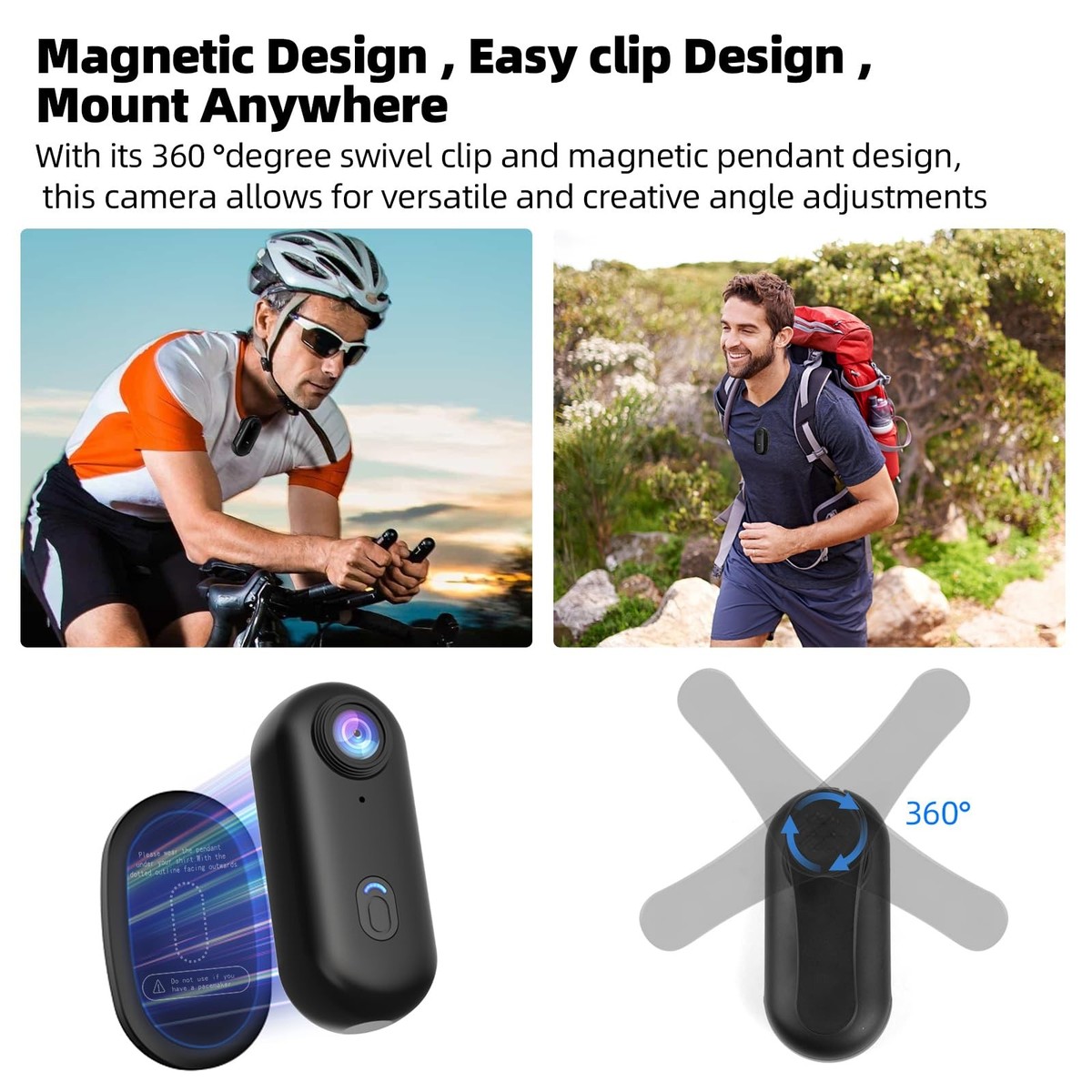 4K Mini WiFi Action Camera – 64GB, Thumb-Sized, Waterproof, Wearable Body Cam For Sports & Travel