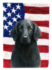 Caroline's Treasures Black Flat-Coated Retriever American House Flag
