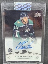 2018-19 UD Clear Cut NHL Hockey Maxime Comtois Anaheim Ducks RC Auto Sealed MINT
