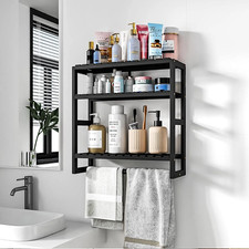 Bathroom Organizers Over The Toilet Bamboo Towel Rack Holder Choose Your Color
