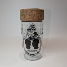 Royal Wedding 1981 Commemorative Glass Jar W/ Cork: Charles & Diana Memorabilia 