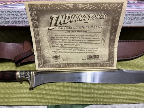 PRISTINE Vintage Indiana Jones Sword With Original Leather Sheath & Original Box