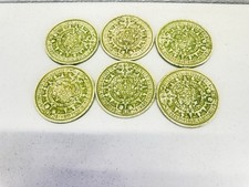 Vintage Aztec Calendar Sun Stone Coasters Set of 6 Green Mexican Deco
