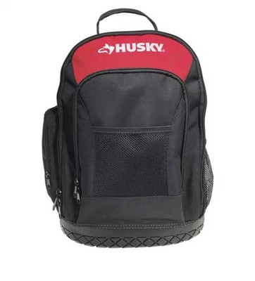 Husky 16 in. Tool Backpack Heavy Duty Rubber Bottom Storage Bag H-68003