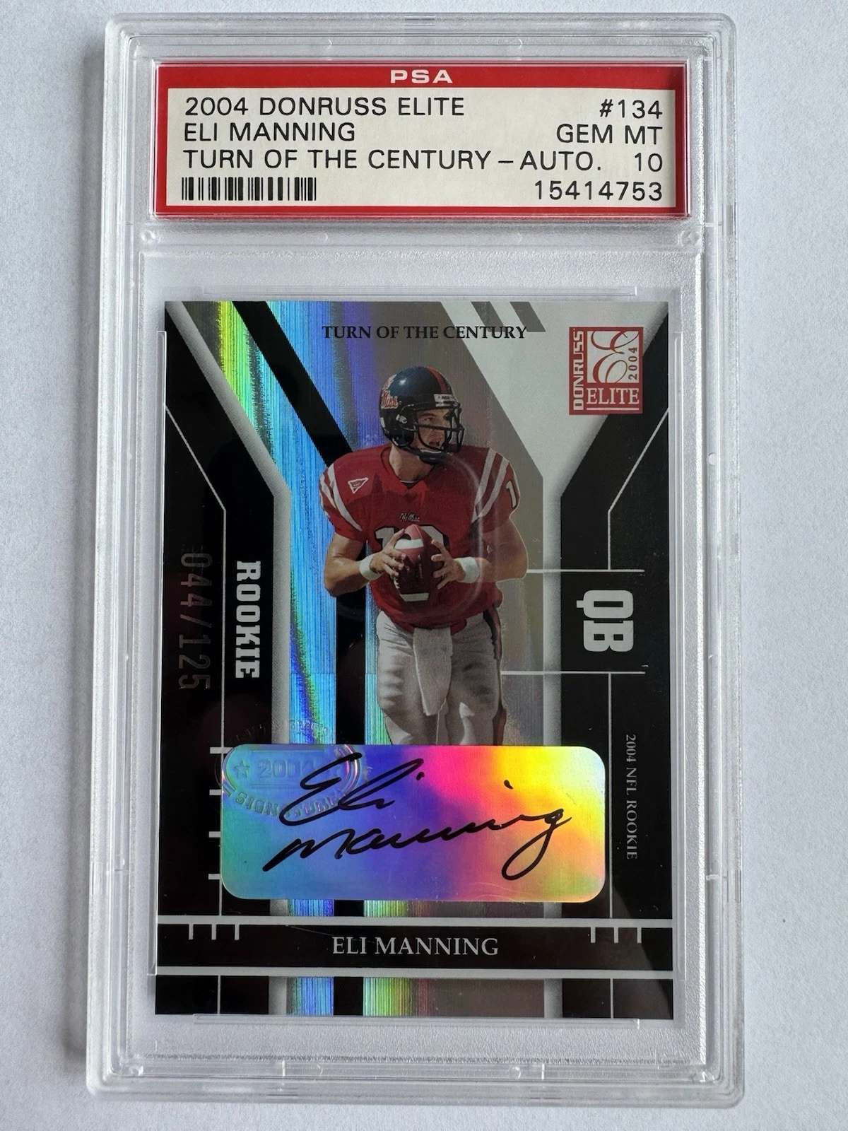 Eli Manning Donruss Elite Turn of the Century #134 Autograph
