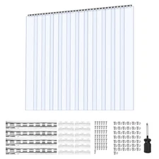 Uimoso 14 PCS PVC Strip Curtain 96 x 84 x 0.08 in Smooth Plastic Door Panels