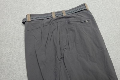 LL Bean Pants Mens 34x30 Gray Softshell Hiking Schoeller Dryskin Belted Stretch