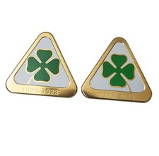 2x For Alfa Romeo Clover Side Fender Stickers Emblems Badges Gold 100 Years