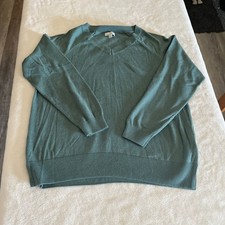 Lucky Brand Sweater Mens L Green Long Sleeve V Neck