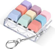 Keyboard Fidget Toy Clicker Keychain Stress Relief Button Toy Adults Colorful,