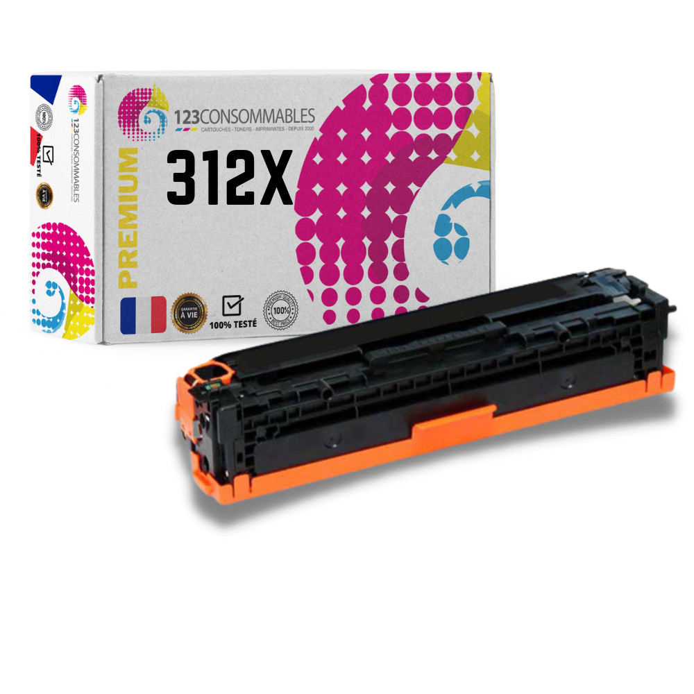 Toner noir compatible HP 312X de qualité supérieure pour documents officiels